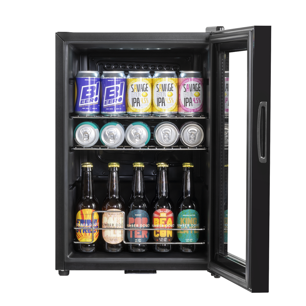 Baridi DH62 Beer & Drinks Fridge with Wire Shelves, LED Light & Security Lock 60L - Black - additional view 8