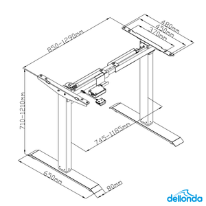 Dellonda DH64 Single Motor Ultra-Quiet Adjustable-Height Desk Frame 70kg Capacity - White - additional view 3