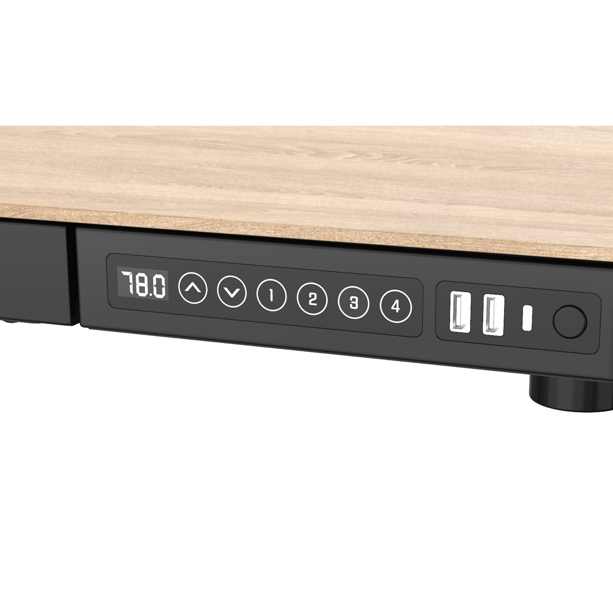 Dellonda DH65 Single Motor Ultra-Quiet Electric Desk with Control Panel, USB Port & Drawer - Oak Desktop - additional view 5