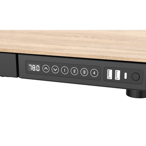 Dellonda DH65 Single Motor Ultra-Quiet Electric Desk with Control Panel, USB Port & Drawer - Oak Desktop - additional view 5