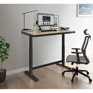 Dellonda DH65 Single Motor Ultra-Quiet Electric Desk with Control Panel, USB Port & Drawer - Oak Desktop - additional view 7