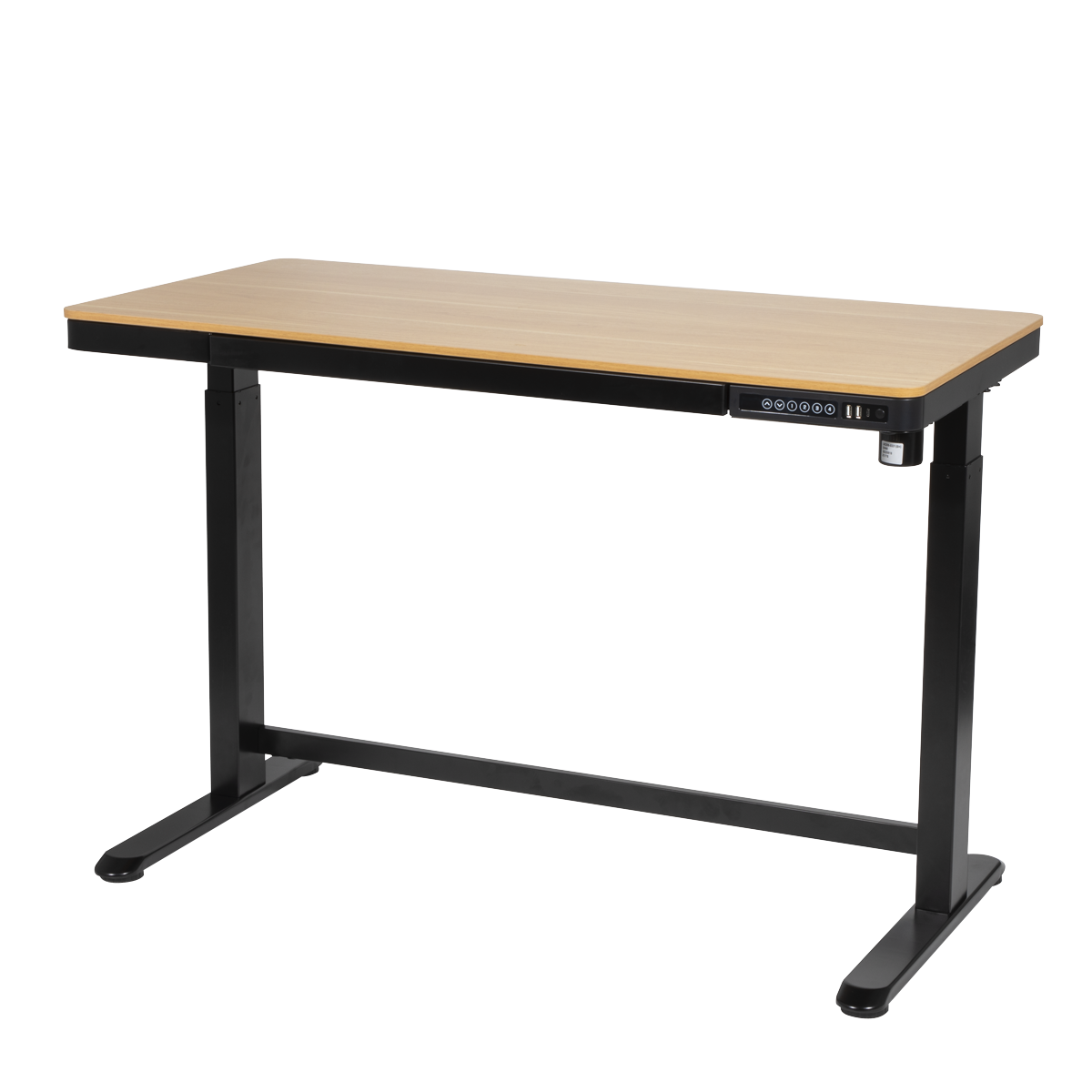 Dellonda DH65 Single Motor Ultra-Quiet Electric Desk with Control Panel, USB Port & Drawer - Oak Desktop - additional view 9
