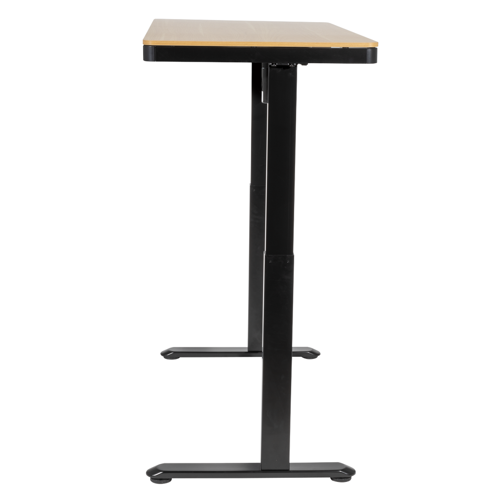Dellonda DH65 Single Motor Ultra-Quiet Electric Desk with Control Panel, USB Port & Drawer - Oak Desktop - additional view 3
