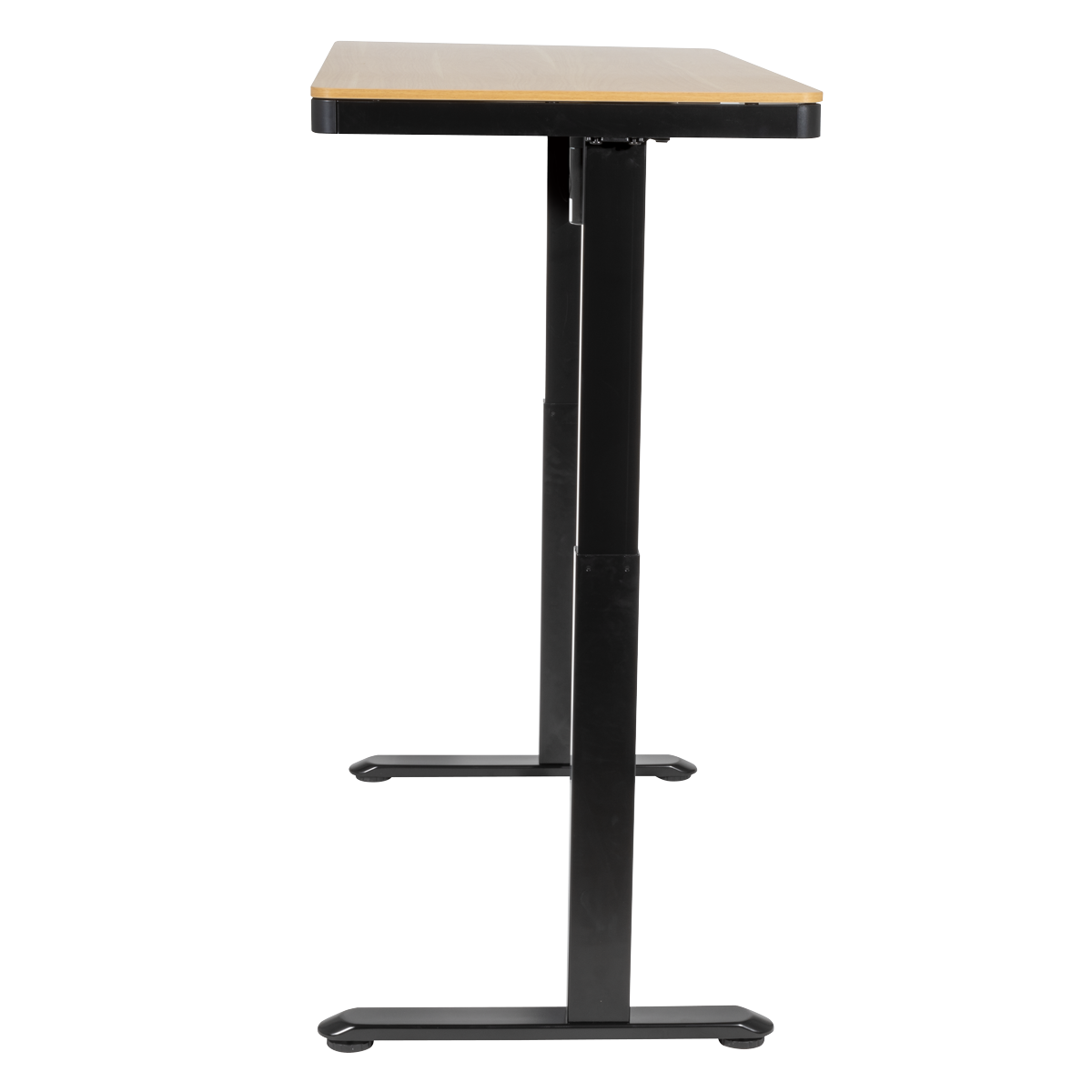 Dellonda DH65 Single Motor Ultra-Quiet Electric Desk with Control Panel, USB Port & Drawer - Oak Desktop - additional view 3