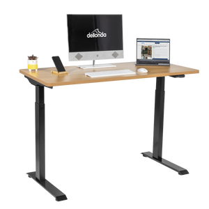 Dellonda DH66 Single Motor Ultra-Quiet Adjustable-Height Electric Sit/Stand Desk - Oak Desktop - additional view 6