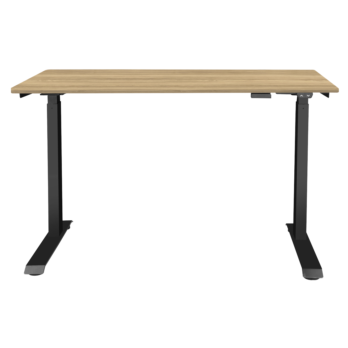 Dellonda DH66 Single Motor Ultra-Quiet Adjustable-Height Electric Sit/Stand Desk - Oak Desktop - additional view 2