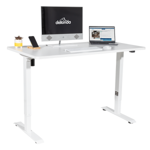 Dellonda DH67 Single Motor Ultra-Quiet Adjustable-Height Electric Sit/Stand Desk - White Desktop - additional view 4