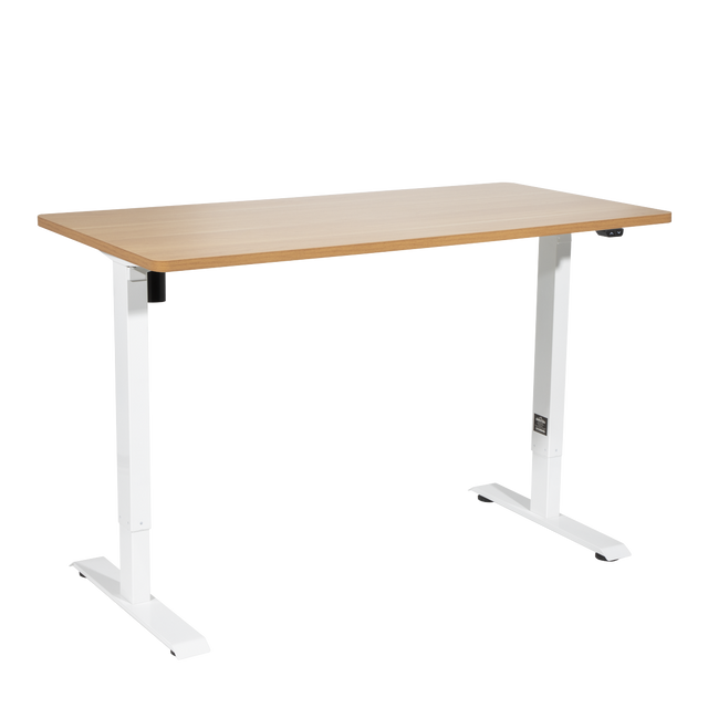 Dellonda DH68 Single Motor Ultra-Quiet Adjustable-Height Electric Sit/Stand Desk - Oak Desktop