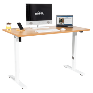 Dellonda DH68 Single Motor Ultra-Quiet Adjustable-Height Electric Sit/Stand Desk - Oak Desktop - additional view 4