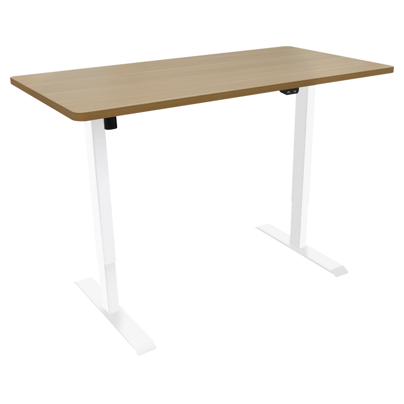 Dellonda DH68 Single Motor Ultra-Quiet Adjustable-Height Electric Sit/Stand Desk - Oak Desktop - additional view 2