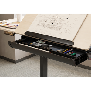 Dellonda DH71 Single Motor Ultra-Quiet Electric Adjustable Drawing Table with 40° Tilt, Drawer & Side - additional view 6
