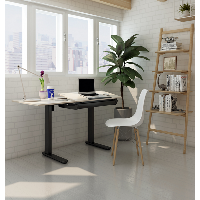 Dellonda DH71 Single Motor Ultra-Quiet Electric Adjustable Drawing Table with 40° Tilt, Drawer & Side - additional view 10