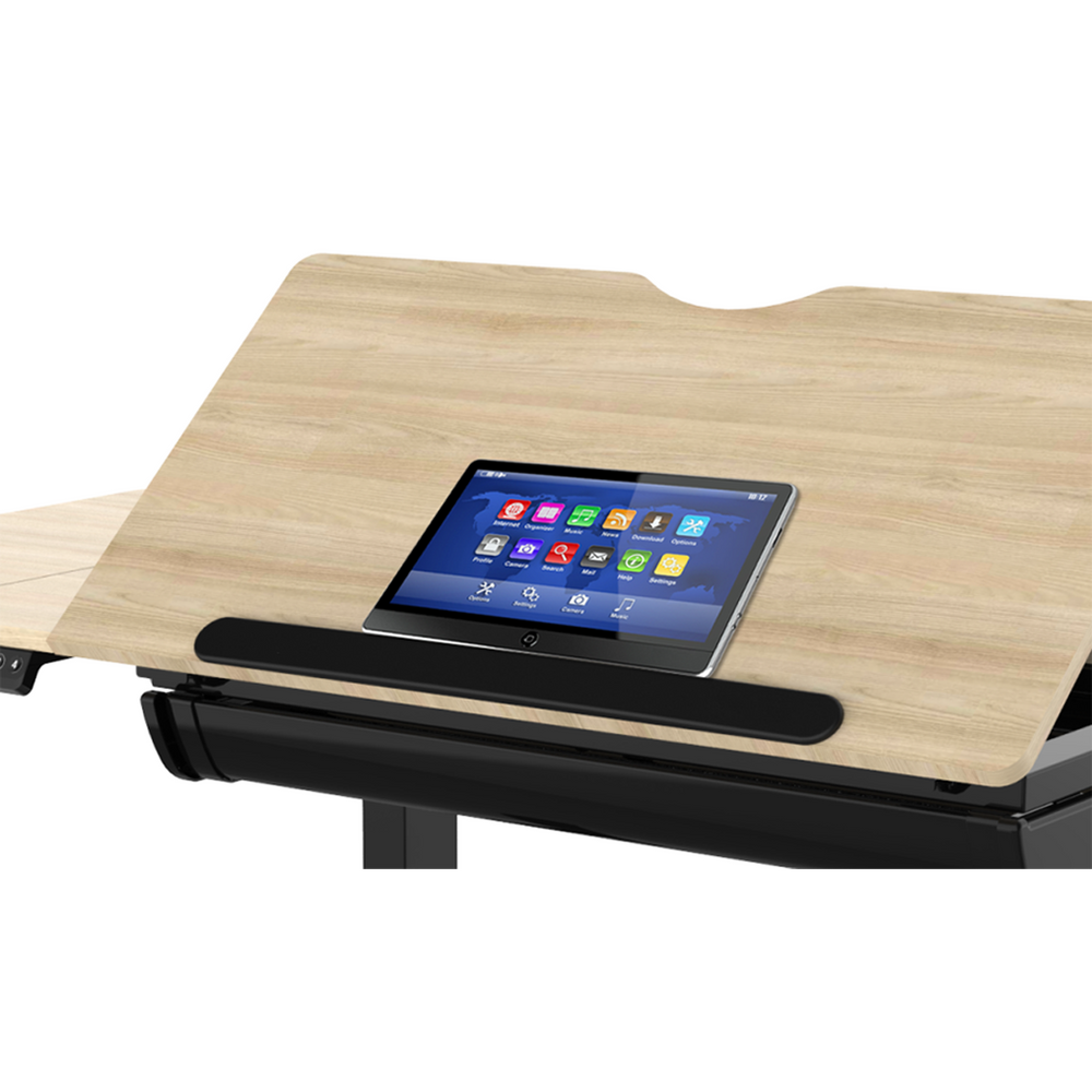 Dellonda DH71 Single Motor Ultra-Quiet Electric Adjustable Drawing Table with 40° Tilt, Drawer & Side - additional view 9