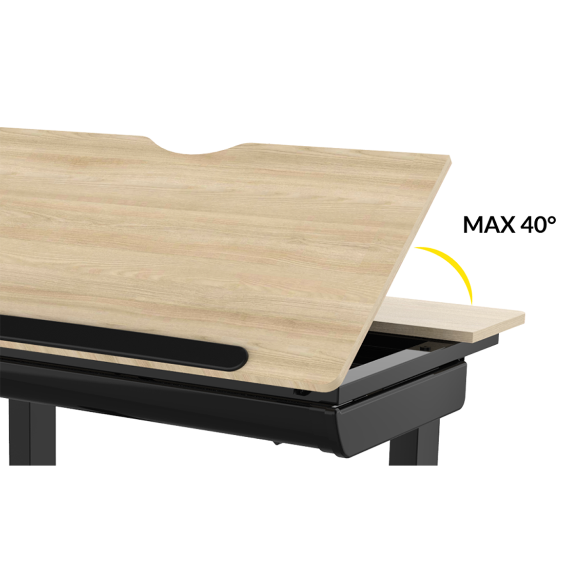 Dellonda DH71 Single Motor Ultra-Quiet Electric Adjustable Drawing Table with 40° Tilt, Drawer & Side - additional view 11