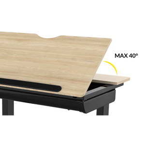 Dellonda DH71 Single Motor Ultra-Quiet Electric Adjustable Drawing Table with 40° Tilt, Drawer & Side - additional view 11