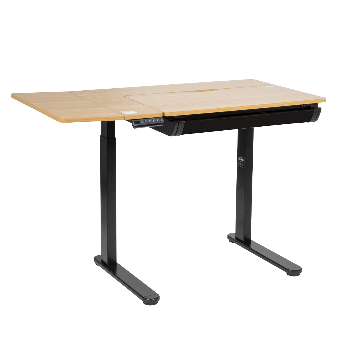 Dellonda DH71 Single Motor Ultra-Quiet Electric Adjustable Drawing Table with 40° Tilt, Drawer & Side Table