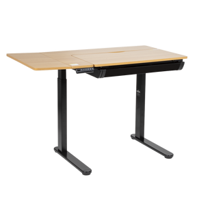 Dellonda DH71 Single Motor Ultra-Quiet Electric Adjustable Drawing Table with 40° Tilt, Drawer & Side Table