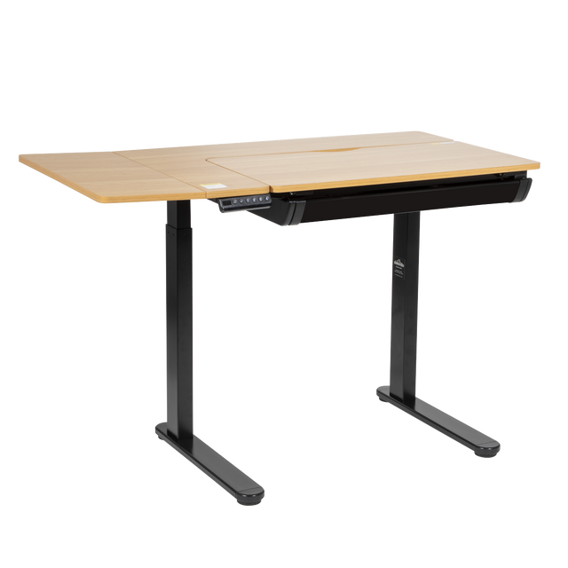 Dellonda DH71 Single Motor Ultra-Quiet Electric Adjustable Drawing Table with 40° Tilt, Drawer & Side Table