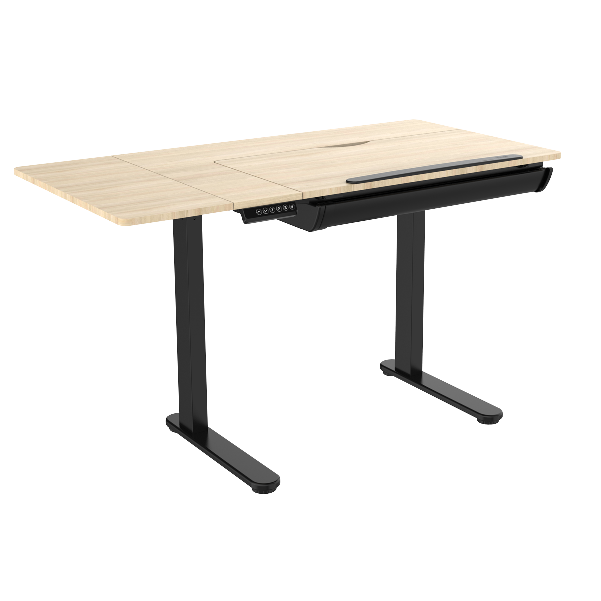 Dellonda DH71 Single Motor Ultra-Quiet Electric Adjustable Drawing Table with 40° Tilt, Drawer & Side - additional view 3