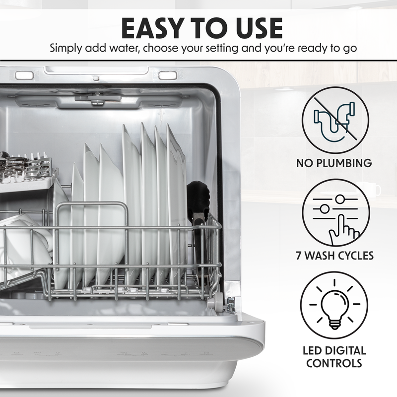 Baridi DH72 Tabletop Dishwasher 3 Place Settings 6L Capacity - additional view 7