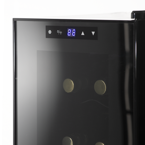 Baridi DH73 12 Bottle Wine Fridge with Digital Touch Screen Controls, Metal Shelves & LED Light - Black - additional view 4