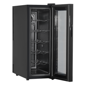 Baridi DH73 12 Bottle Wine Fridge with Digital Touch Screen Controls, Metal Shelves & LED Light - Black - additional view 11