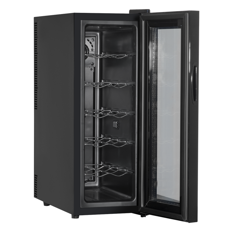 Baridi DH73 12 Bottle Wine Fridge with Digital Touch Screen Controls, Metal Shelves & LED Light - Black - additional view 11