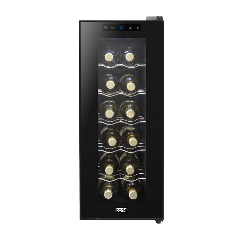 Baridi DH73 12 Bottle Wine Fridge with Digital Touch Screen Controls, Metal Shelves & LED Light - Black - additional view 12