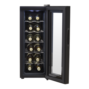 Baridi DH73 12 Bottle Wine Fridge with Digital Touch Screen Controls, Metal Shelves & LED Light - Black - additional view 9