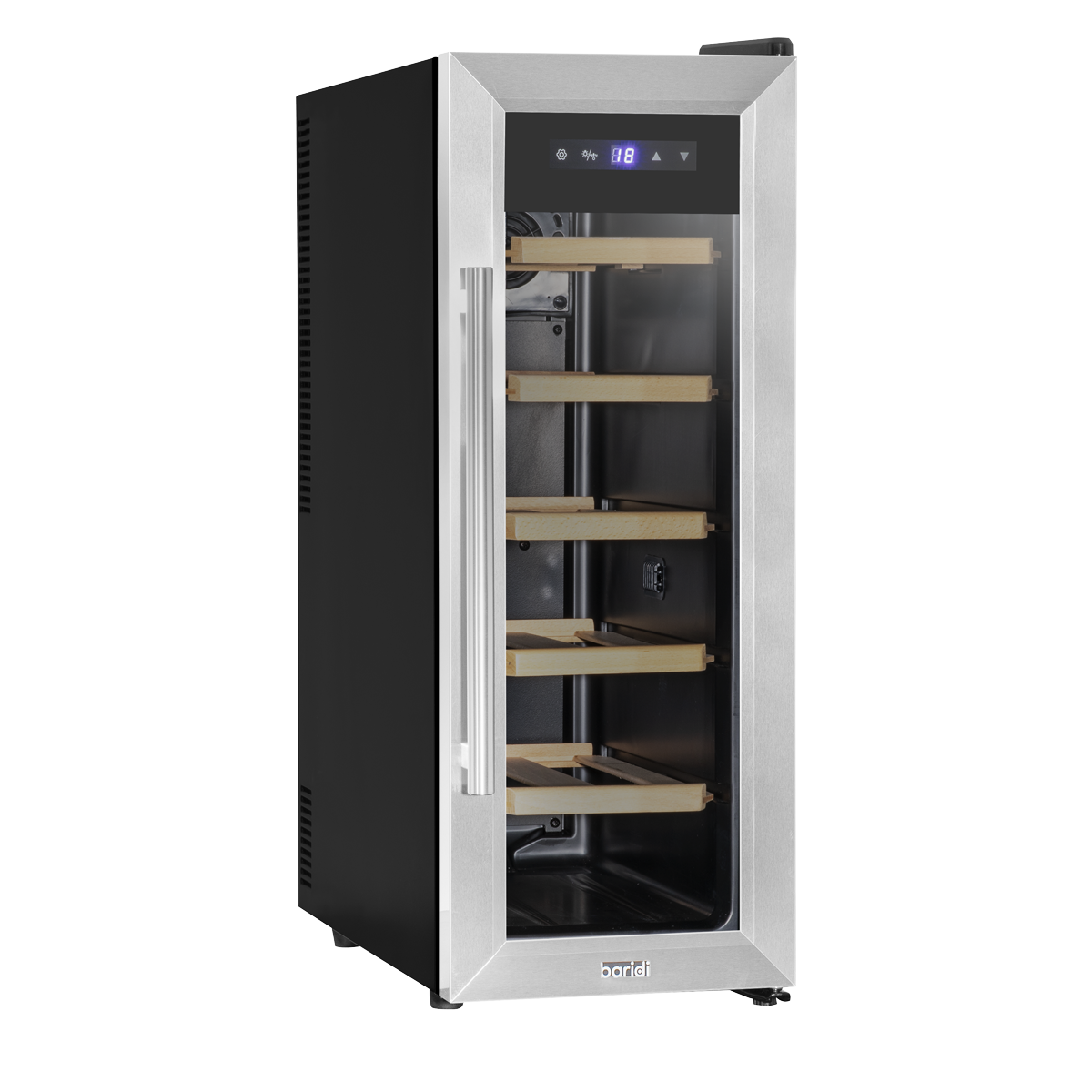 Baridi DH74 12 Bottle Wine Fridge with Digital Touch Screen Controls, Metal Shelves & LED Light - additional view 3