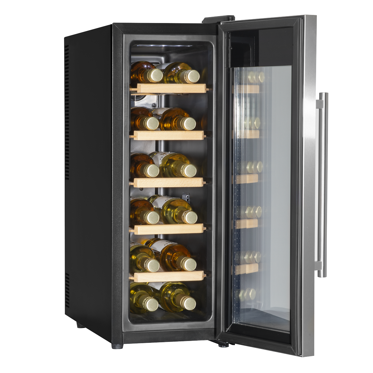 Baridi DH74 12 Bottle Wine Fridge with Digital Touch Screen Controls, Metal Shelves & LED Light - additional view 2