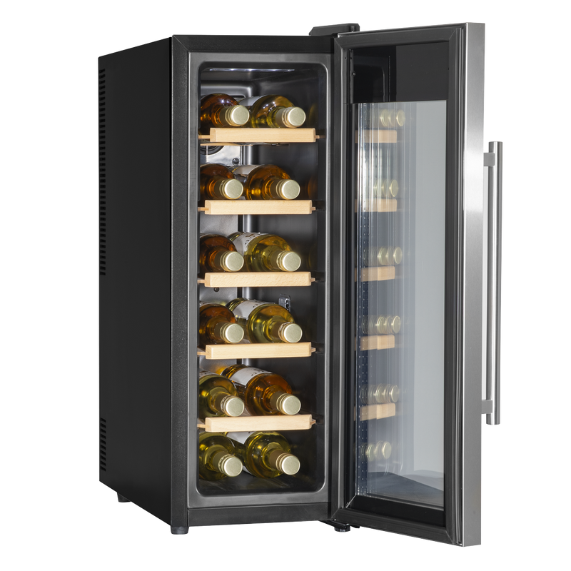 Baridi DH74 12 Bottle Wine Fridge with Digital Touch Screen Controls, Metal Shelves & LED Light - additional view 2