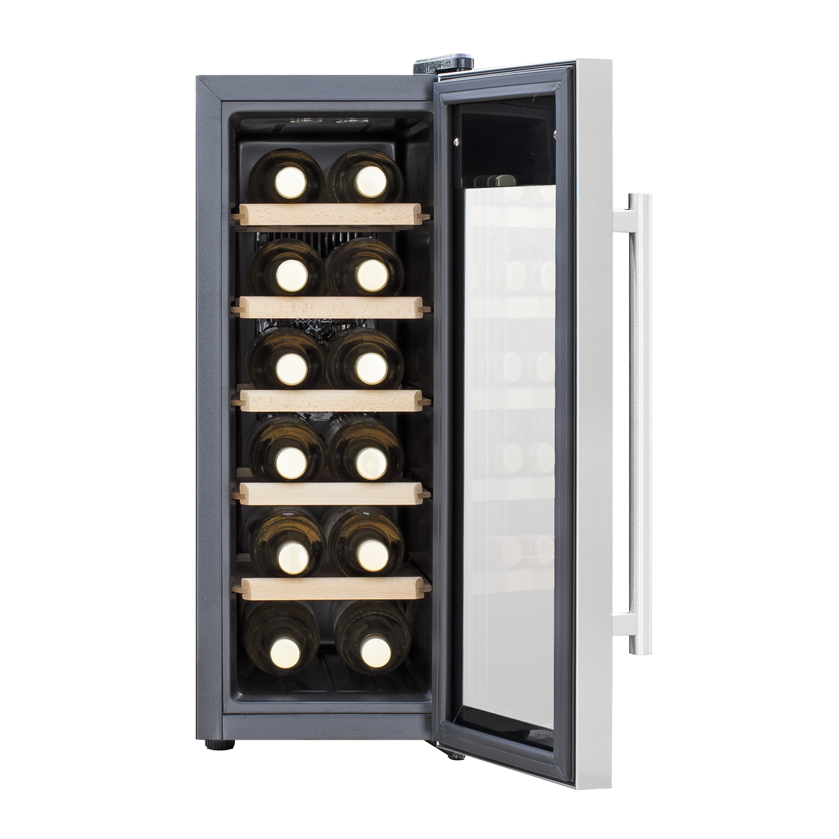 Baridi DH74 12 Bottle Wine Fridge with Digital Touch Screen Controls, Metal Shelves & LED Light - additional view 5