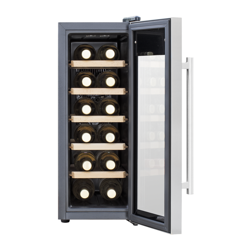 Baridi DH74 12 Bottle Wine Fridge with Digital Touch Screen Controls, Metal Shelves & LED Light - additional view 5
