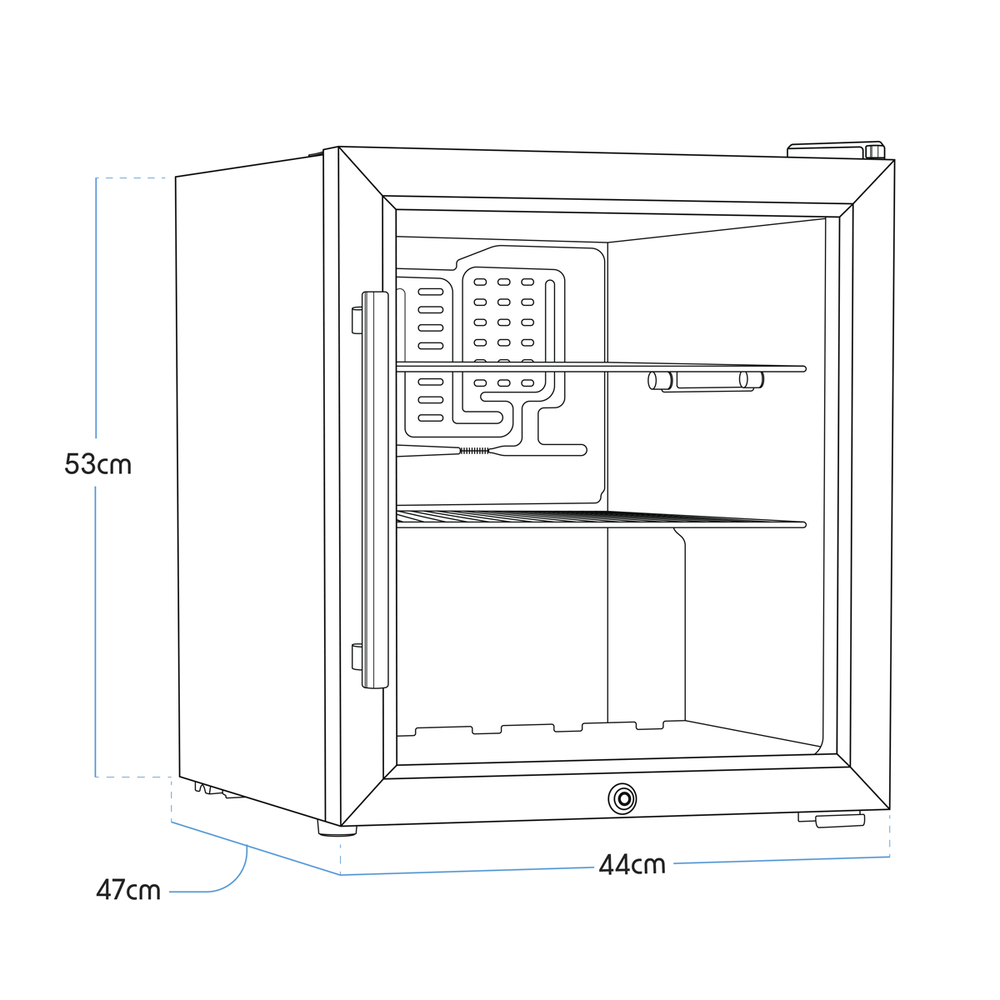 Baridi DH75 Mini Tabletop Beer & Drinks Fridge with Lock & Key, Metal Shelves & LED Light 50L - additional view 15