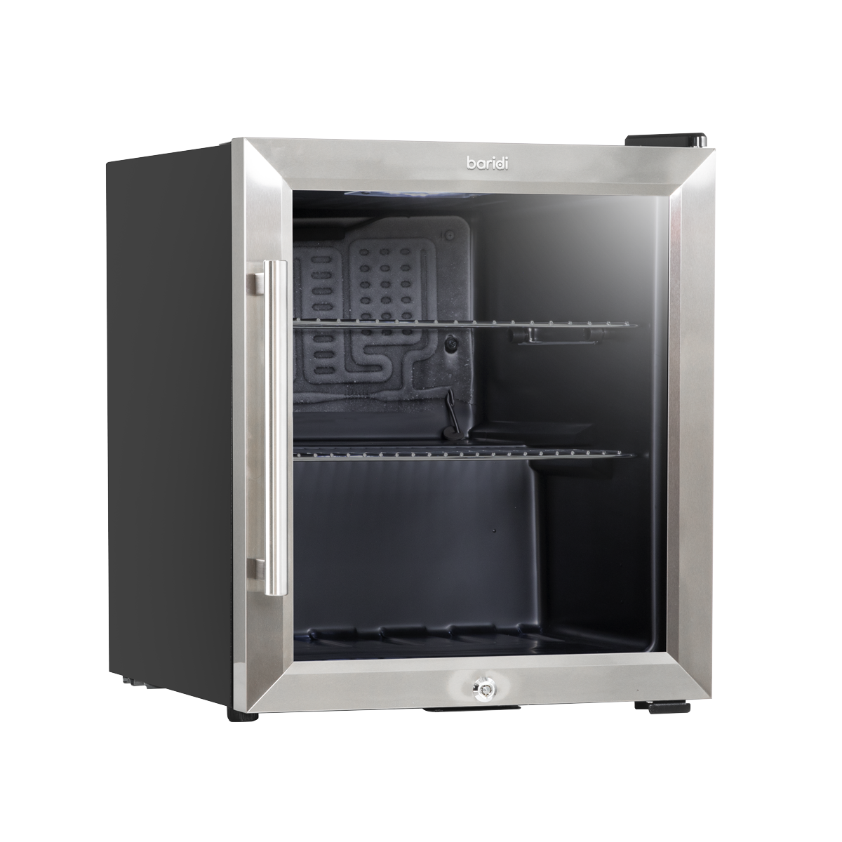Baridi DH75 Mini Tabletop Beer & Drinks Fridge with Lock & Key, Metal Shelves & LED Light 50L - Stainless - additional view 4
