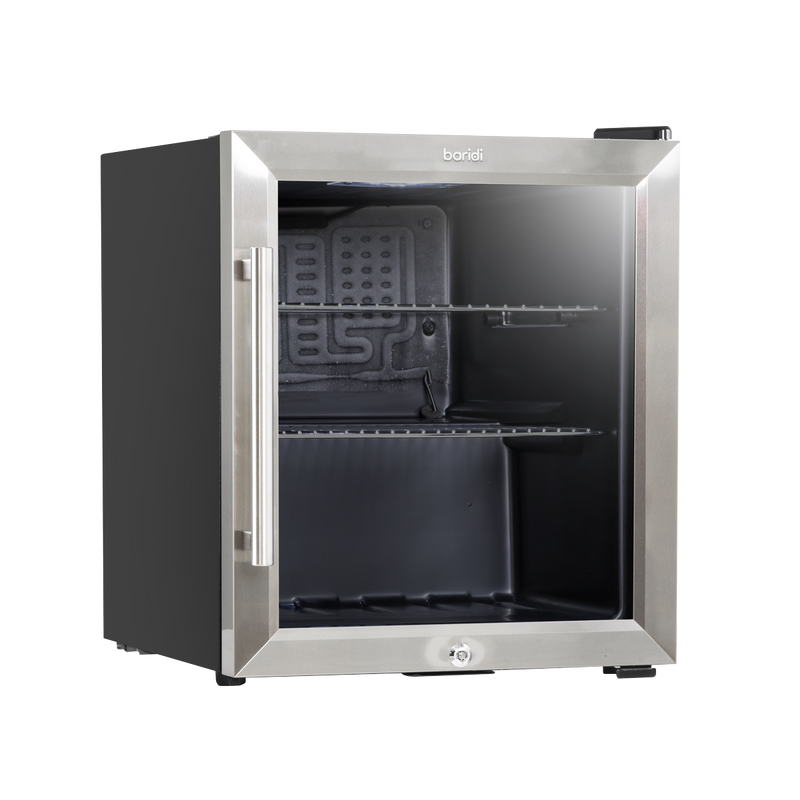 Baridi DH75 Mini Tabletop Beer & Drinks Fridge with Lock & Key, Metal Shelves & LED Light 50L - Stainless - additional view 4