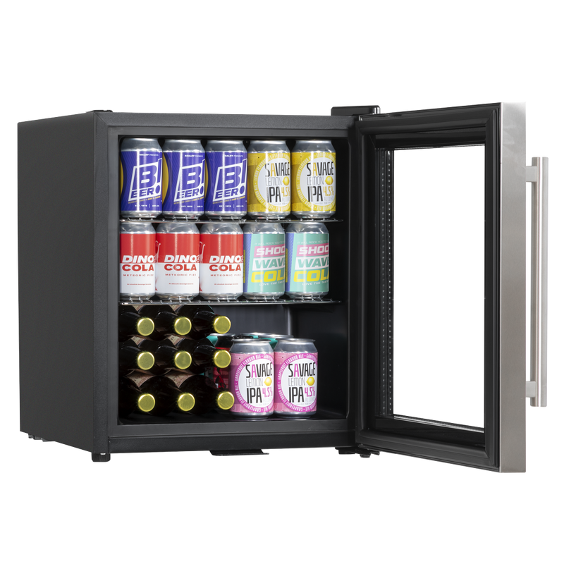 Baridi DH75 Mini Tabletop Beer & Drinks Fridge with Lock & Key, Metal Shelves & LED Light 50L - Stainless - additional view 6