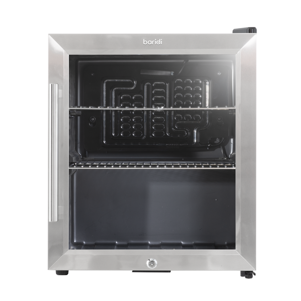 Baridi DH75 Mini Tabletop Beer & Drinks Fridge with Lock & Key, Metal Shelves & LED Light 50L - Stainless - additional view 2
