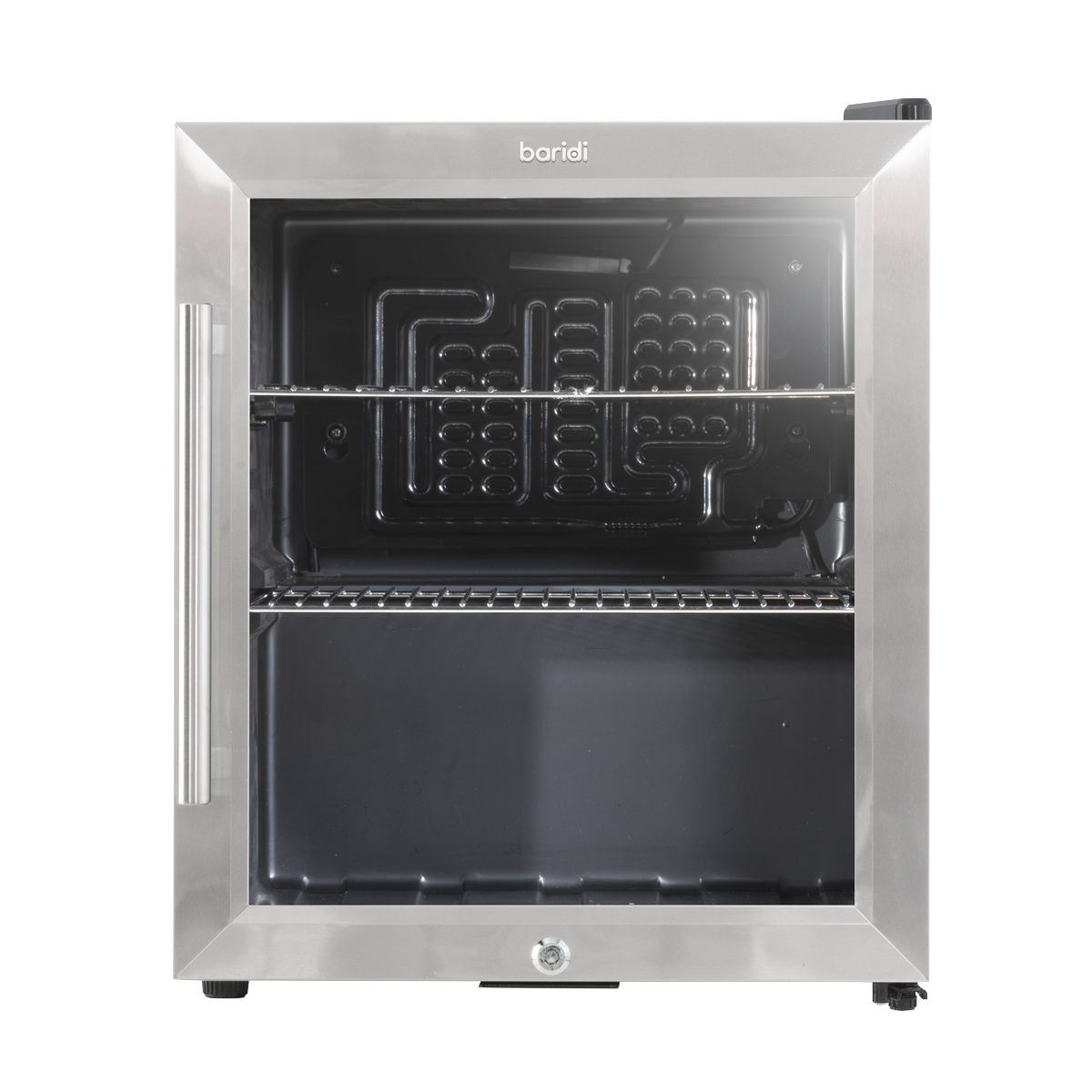 Baridi DH75 Mini Tabletop Beer & Drinks Fridge with Lock & Key, Metal Shelves & LED Light 50L - Stainless - additional view 2