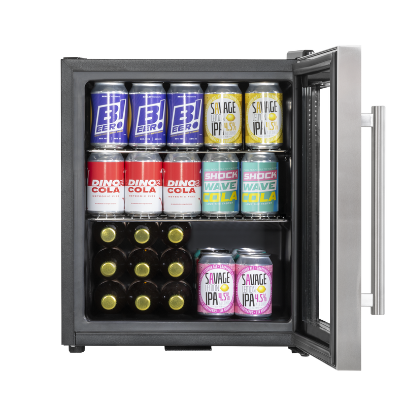 Baridi DH75 Mini Tabletop Beer & Drinks Fridge with Lock & Key, Metal Shelves & LED Light 50L - Stainless - additional view 3