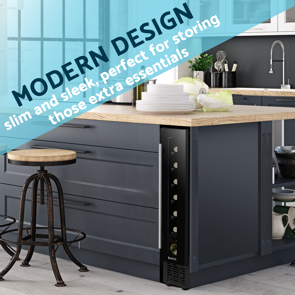 Baridi DH76 7 Bottle Extra-Slim Undercounter Wine Fridge with Digital Touch Screen Controls & LED Light - additional view 16
