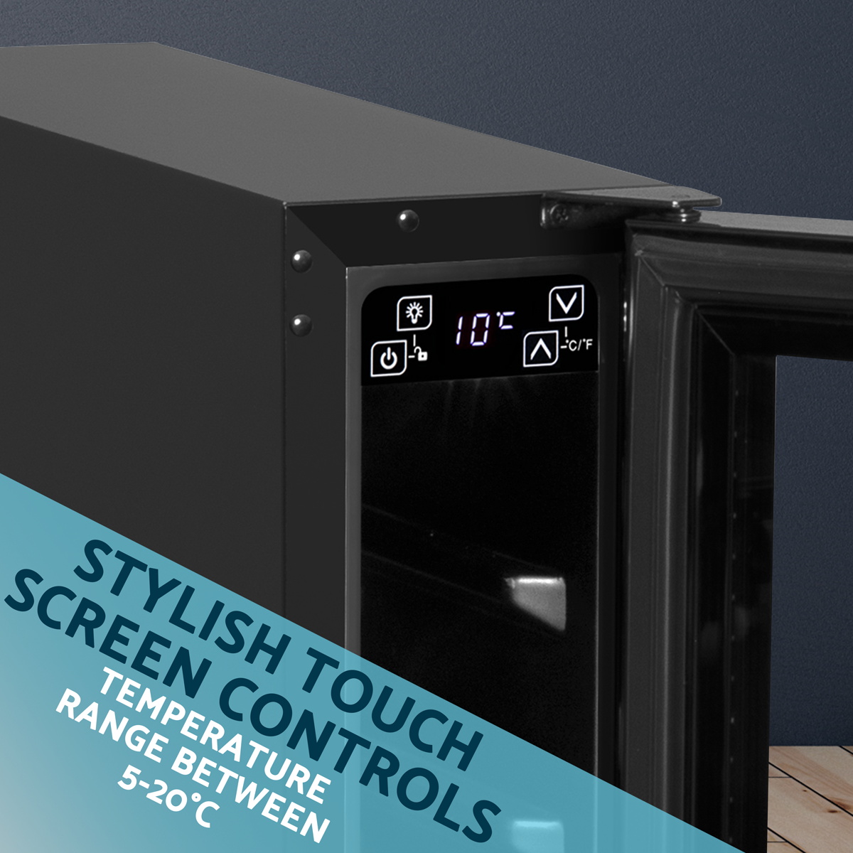 Baridi DH76 7 Bottle Extra-Slim Undercounter Wine Fridge with Digital Touch Screen Controls & LED Light - additional view 15