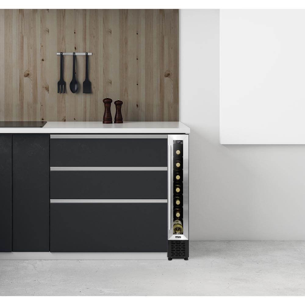 Baridi DH77 7 Bottle Extra-Slim Wine Undercounter Fridge with Digital Touch Screen Controls - Stainless - additional view 17