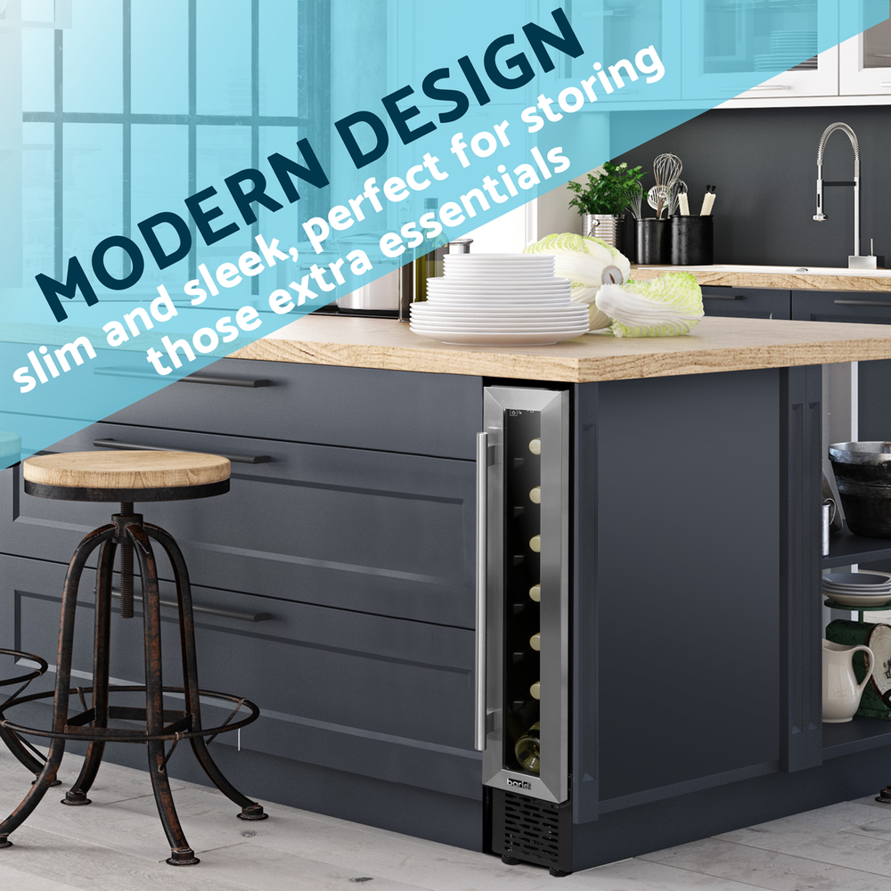 Baridi DH77 7 Bottle Extra-Slim Wine Undercounter Fridge with Digital Touch Screen Controls - Stainless - additional view 22