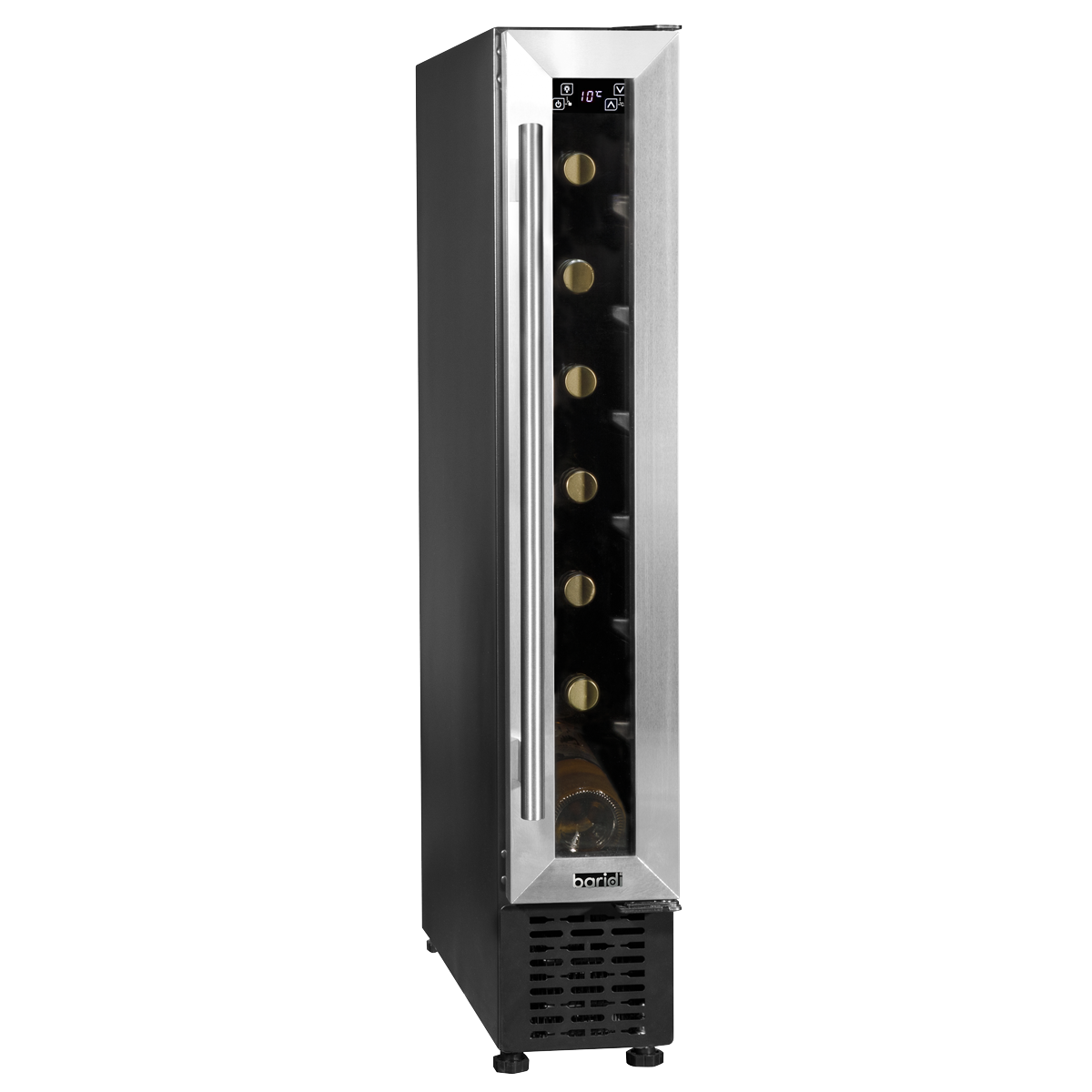Baridi DH77 7 Bottle Extra-Slim Wine Undercounter Fridge with Digital Touch Screen Controls - Stainless Steel