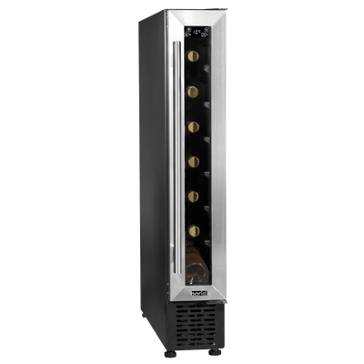 Baridi DH77 7 Bottle Extra-Slim Wine Undercounter Fridge with Digital Touch Screen Controls - Stainless Steel