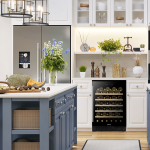 Baridi DH78 54 Bottle Undercounter/Freestanding Wine Fridge with Digital Touch Screen Controls, Wooden - additional view 9