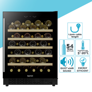 Baridi DH78 54 Bottle Undercounter/Freestanding Wine Fridge with Digital Touch Screen Controls, Wooden - additional view 12