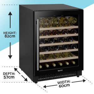 Baridi DH78 54 Bottle Undercounter/Freestanding Wine Fridge with Digital Touch Screen Controls, Wooden - additional view 13